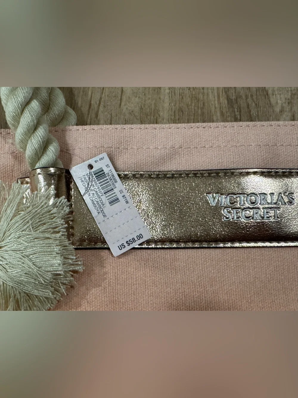 NEW Victoria’s Secret Peach Ombre Rope Handle Tote Bag